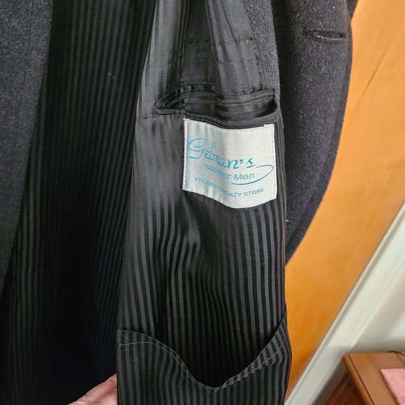 DONATEDTessuto Italiano Biella Sport Black/Gray Coat: Wool/Cashmere/Nylon 42 REG - Picture 9 of 16